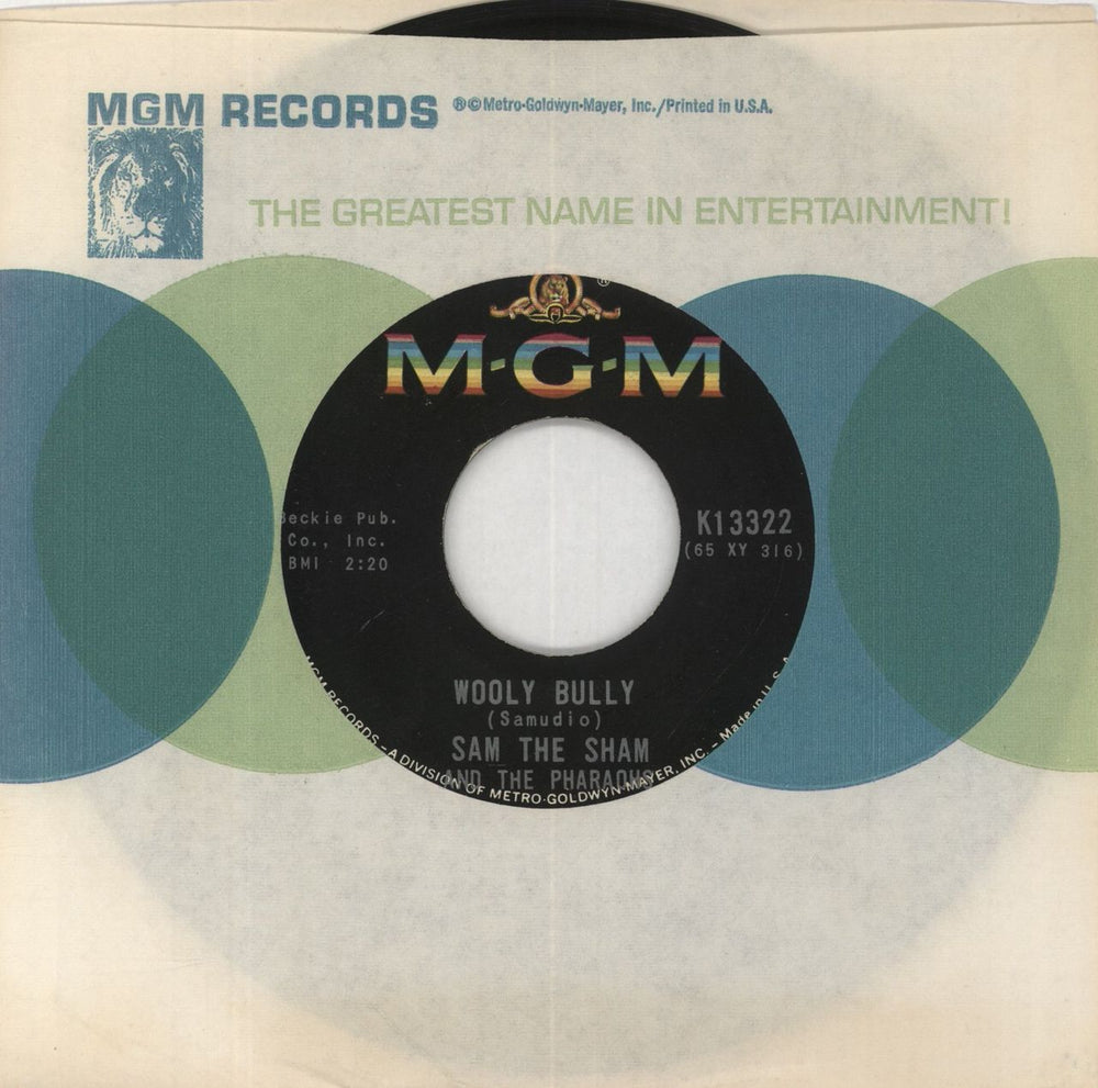 Sam The Sham & The Pharaohs Wooly Bully US 7" vinyl single (7 inch record / 45) K13322