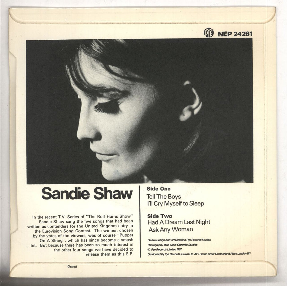 Sandie Shaw Tell The Boys EP UK 7" vinyl single (7 inch record / 45) SDI07TE366480