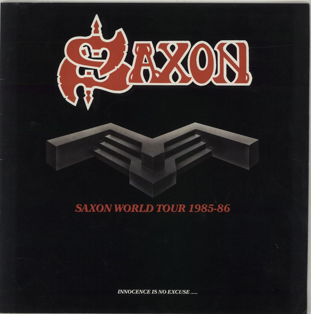 Saxon Saxon World Tour 1985-86 + Ticket stub UK tour programme TOUR PROGRAMME