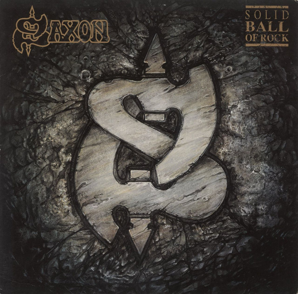 Saxon Solid Ball Of Rock - EX UK vinyl LP album (LP record) LPVIR4