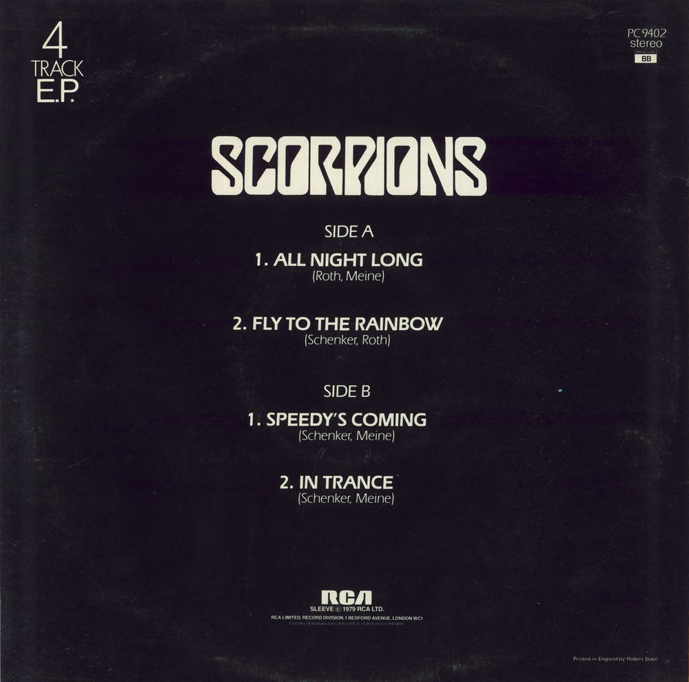 Scorpions All Night Long [4 Track E.P.] UK 12" vinyl single (12 inch record / Maxi-single)