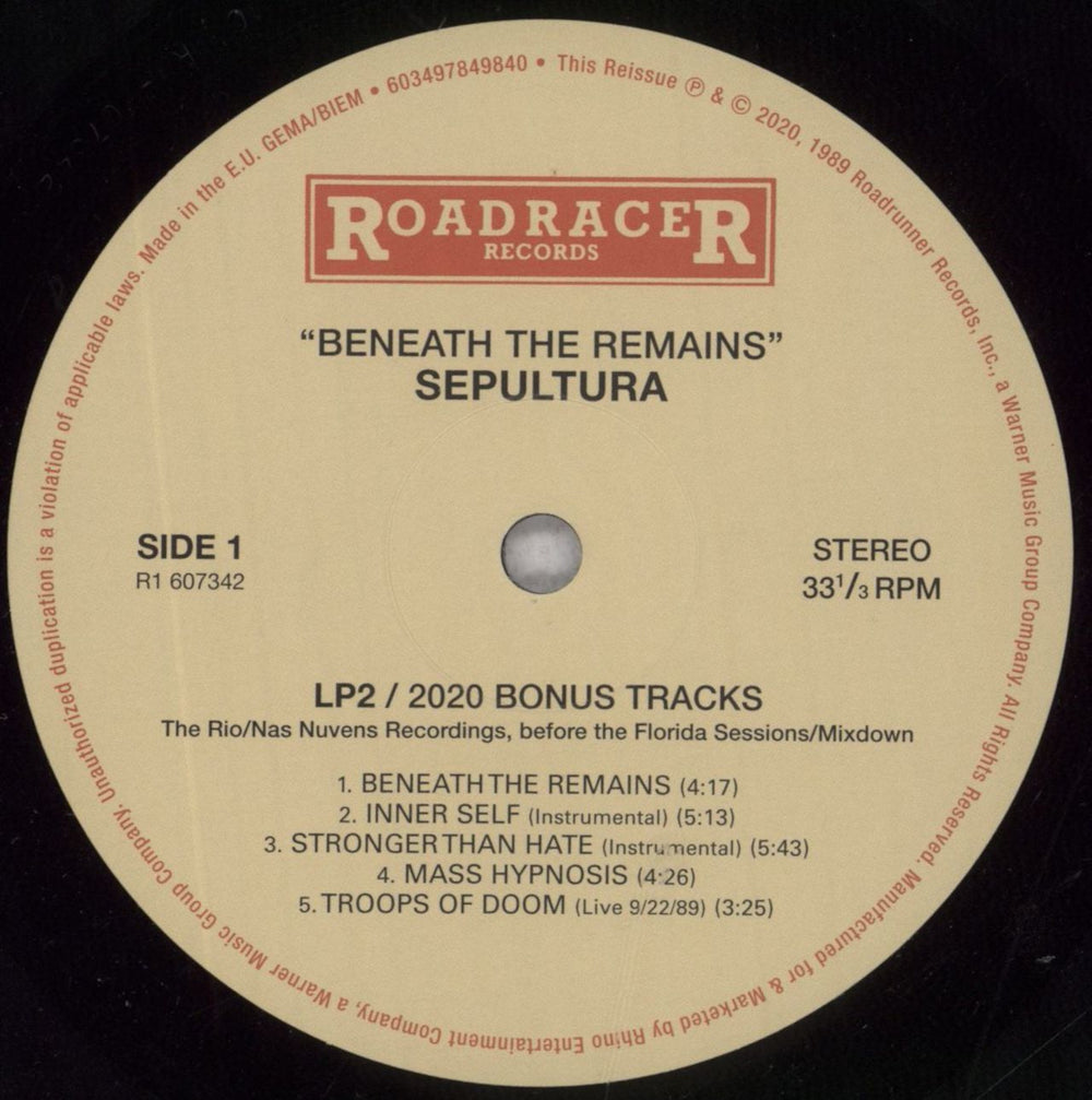 Sepultura Beneath The Remains - EX UK 2-LP vinyl record set (Double LP Album) SEP2LBE845251