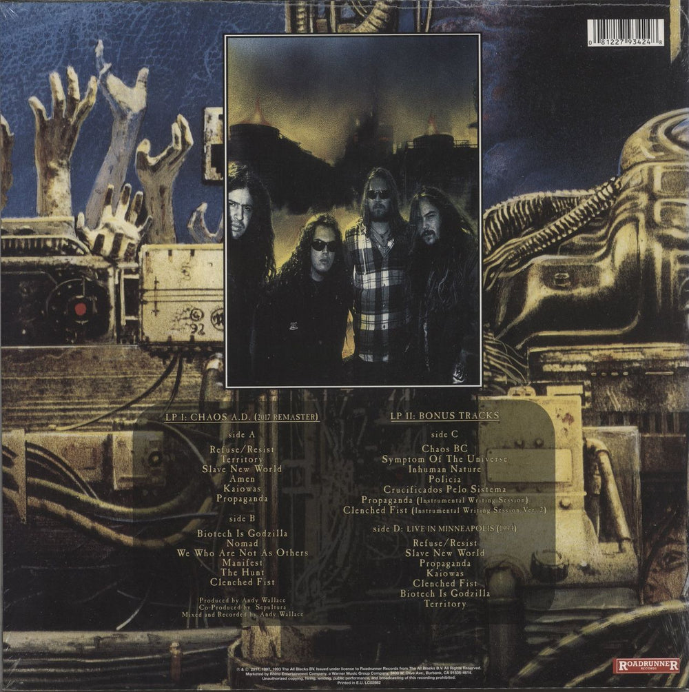 Sepultura Chaos A.D. - 180 Gram Vinyl - Sealed UK 2-LP vinyl record set (Double LP Album) 081227934248