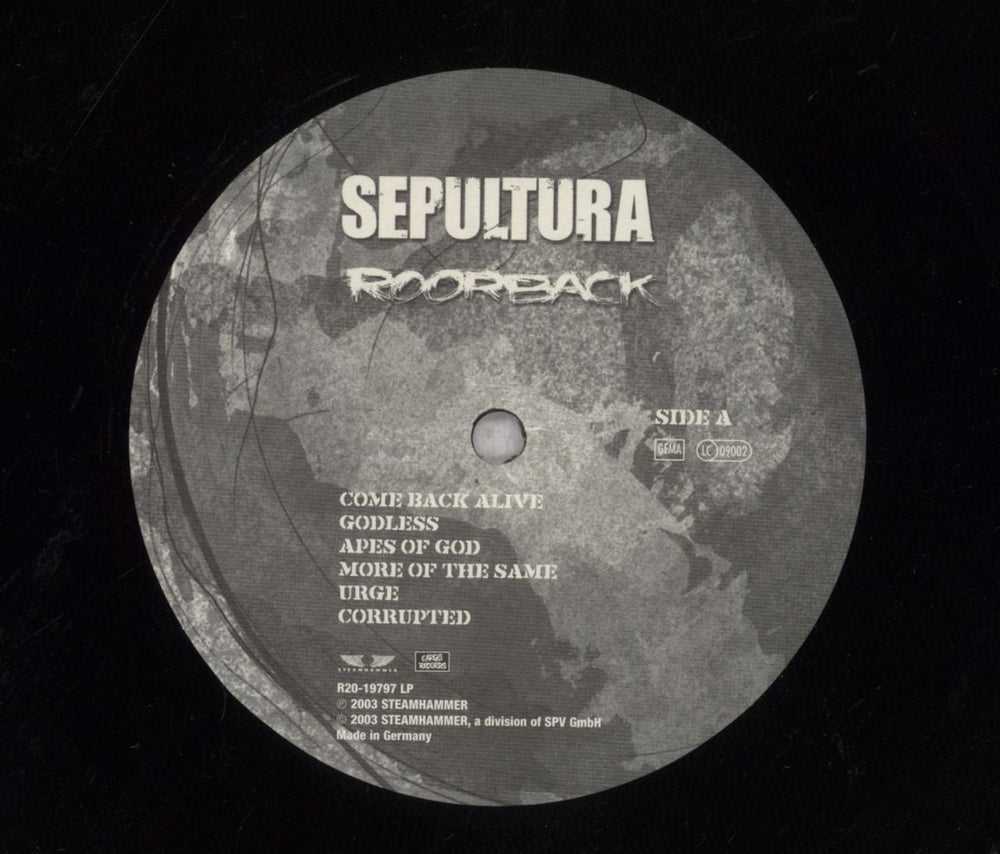 Sepultura Roorback German 2-LP vinyl record set (Double LP Album) 693723748313