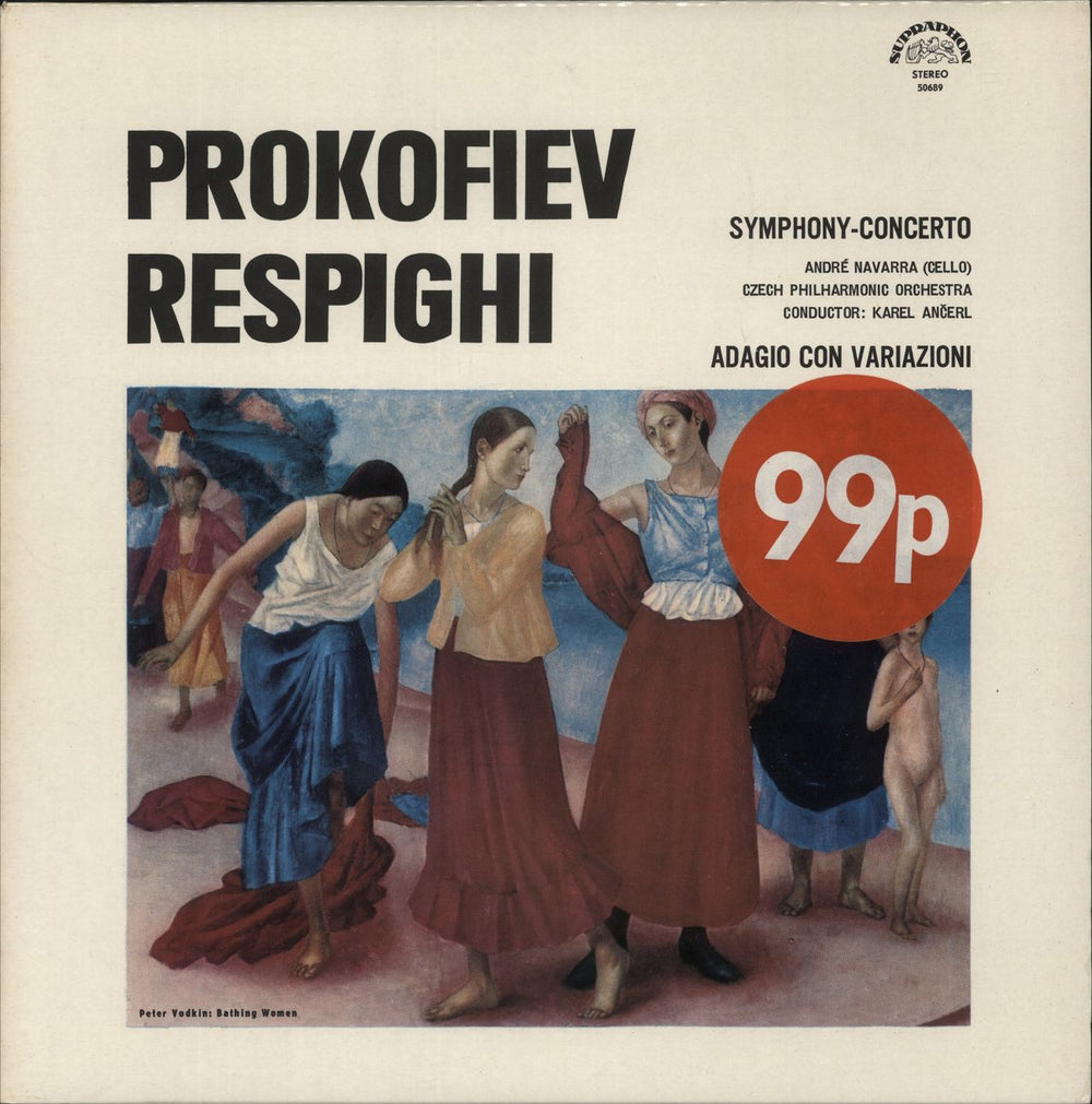 Sergei Prokofiev Prokofiev: Symphony - Concerto / Respighi: Adagio Con Variazioni Czech vinyl LP album (LP record) SUAST50689