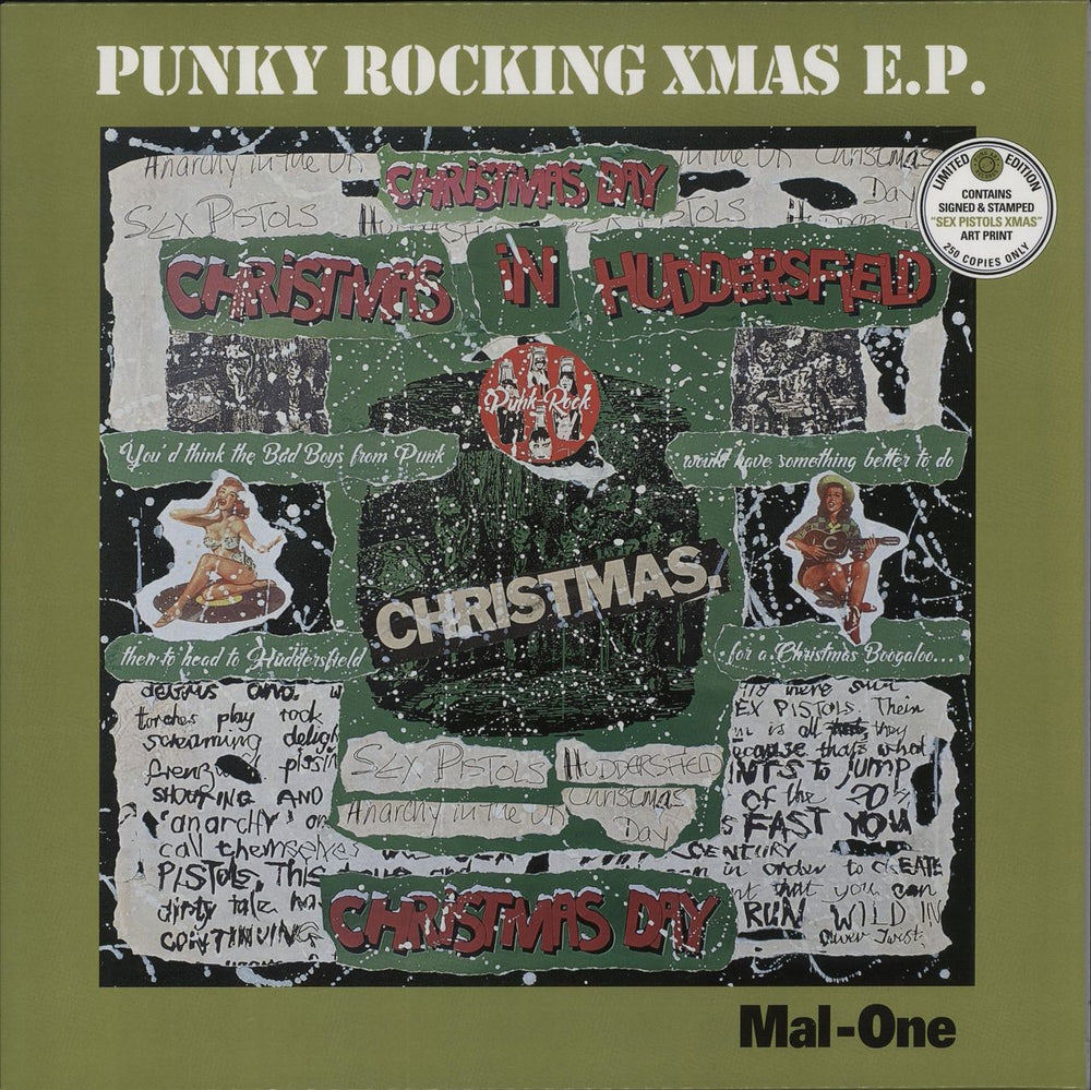 Sex Pistols Punky Rocking Xmas EP - Half & Half coloured vinyl UK 12" vinyl single (12 inch record / Maxi-single) MAL-ONE12-005