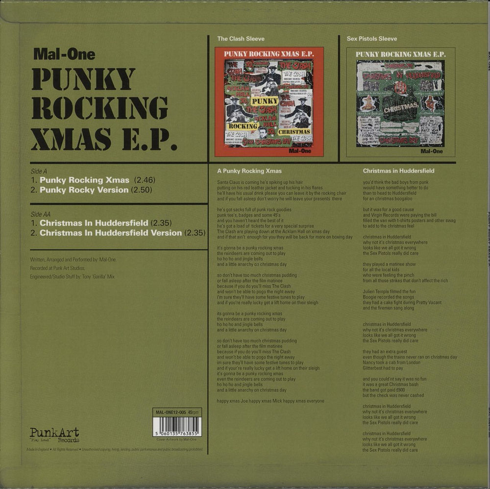 Sex Pistols Punky Rocking Xmas EP - Half & Half coloured vinyl UK 12" vinyl single (12 inch record / Maxi-single) SEX12PU879382