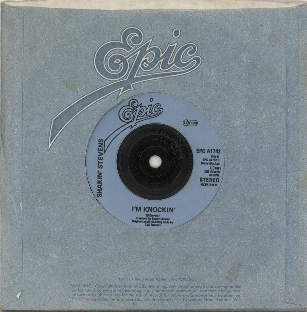 Shakin' Stevens Oh Julie - Injection UK 7" vinyl single (7 inch record / 45)