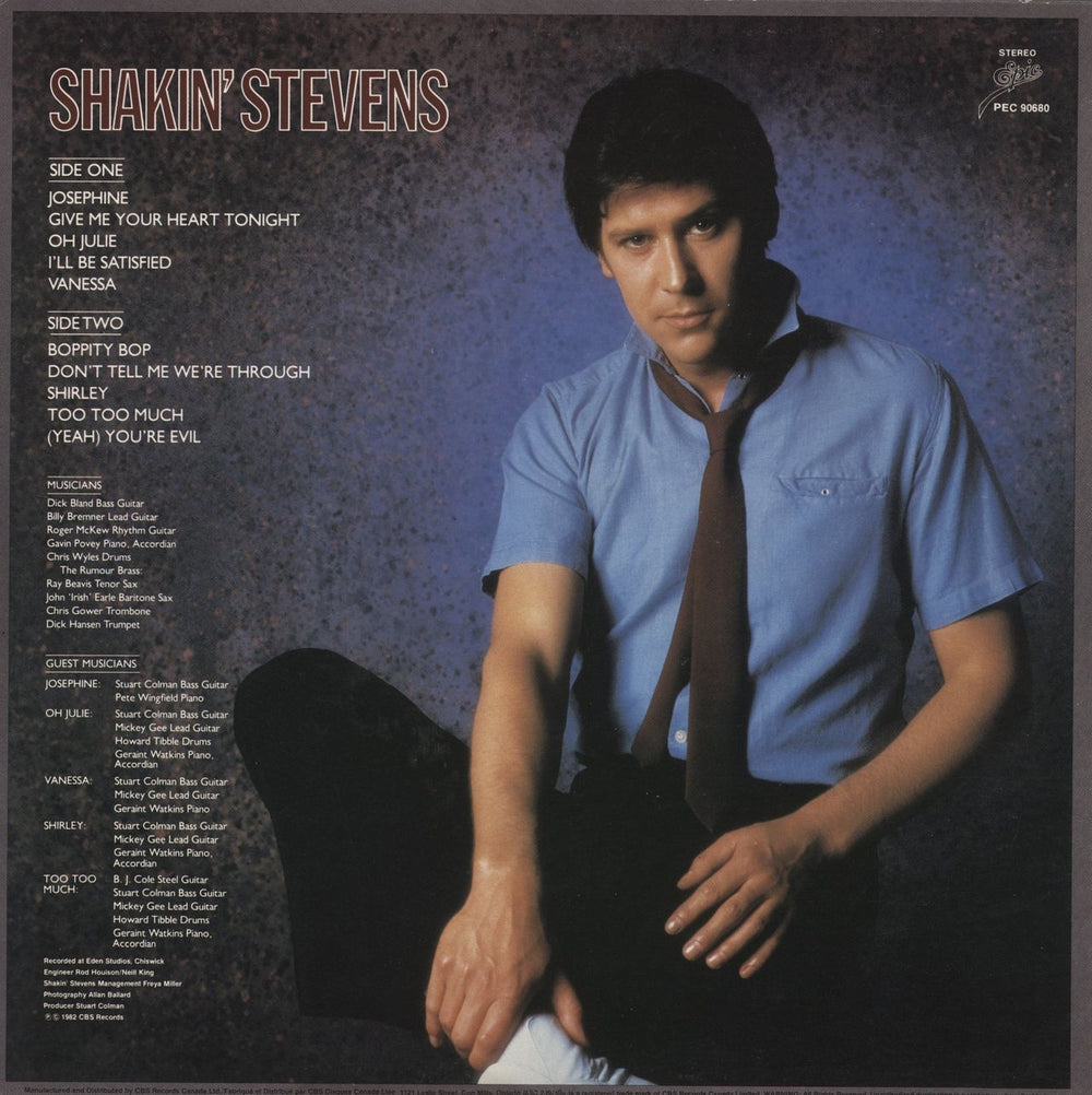 Shakin' Stevens Shakin' Stevens - Gold promo stamped Canadian vinyl LP album (LP record)