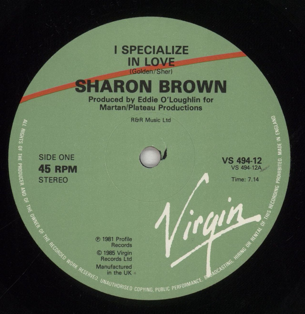 Sharon Brown I Specialize In Love UK 12" vinyl single (12 inch record / Maxi-single) WN212IS659872