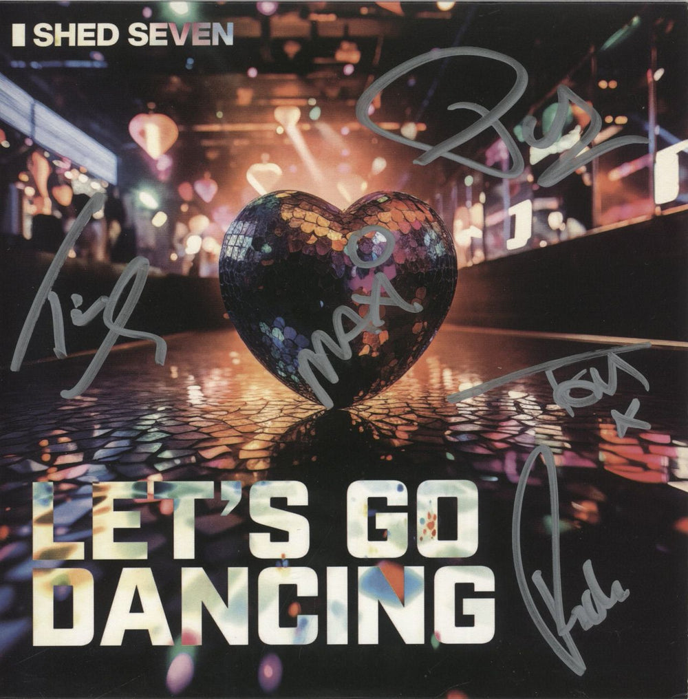 Shed Seven Let's Go Dancing - Red Vinyl - Autographed UK 7" vinyl single (7 inch record / 45) FRYLP1643