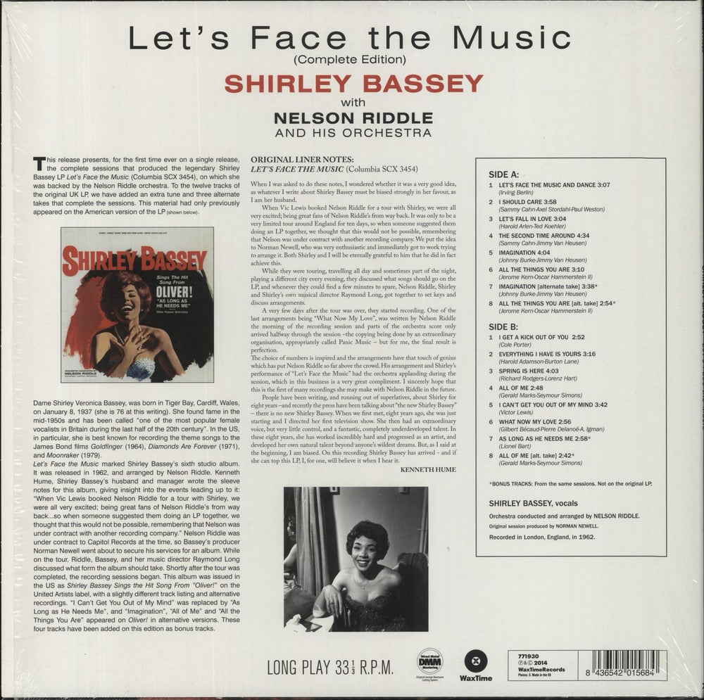 Shirley Bassey Let's Face The Music UK vinyl LP album (LP record) 8436542015684