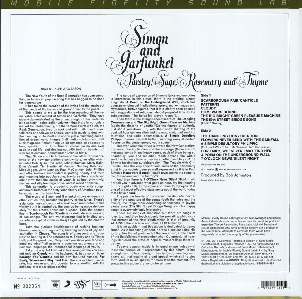 Simon & Garfunkel Parsley, Sage, Rosemary And Thyme - Sealed US vinyl LP album (LP record) 821797148412