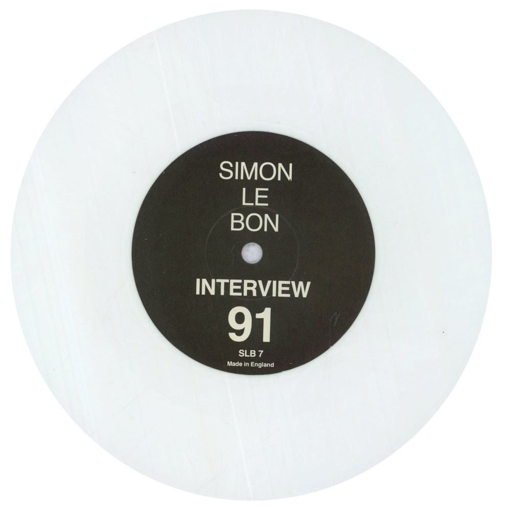 Simon Le Bon Interview - White Vinyl UK 7" vinyl single (7 inch record / 45) SLB7