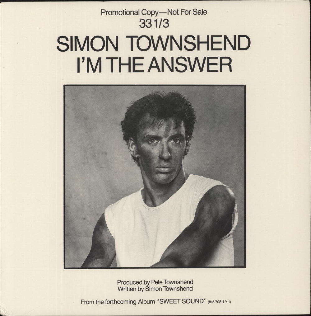 Simon Townshend I'm The Answer US Promo 12" vinyl single (12 inch record / Maxi-single) PRO238