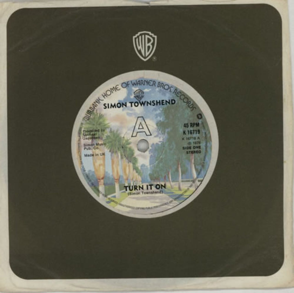 Simon Townshend Turn It On UK 7" vinyl single (7 inch record / 45) K16719