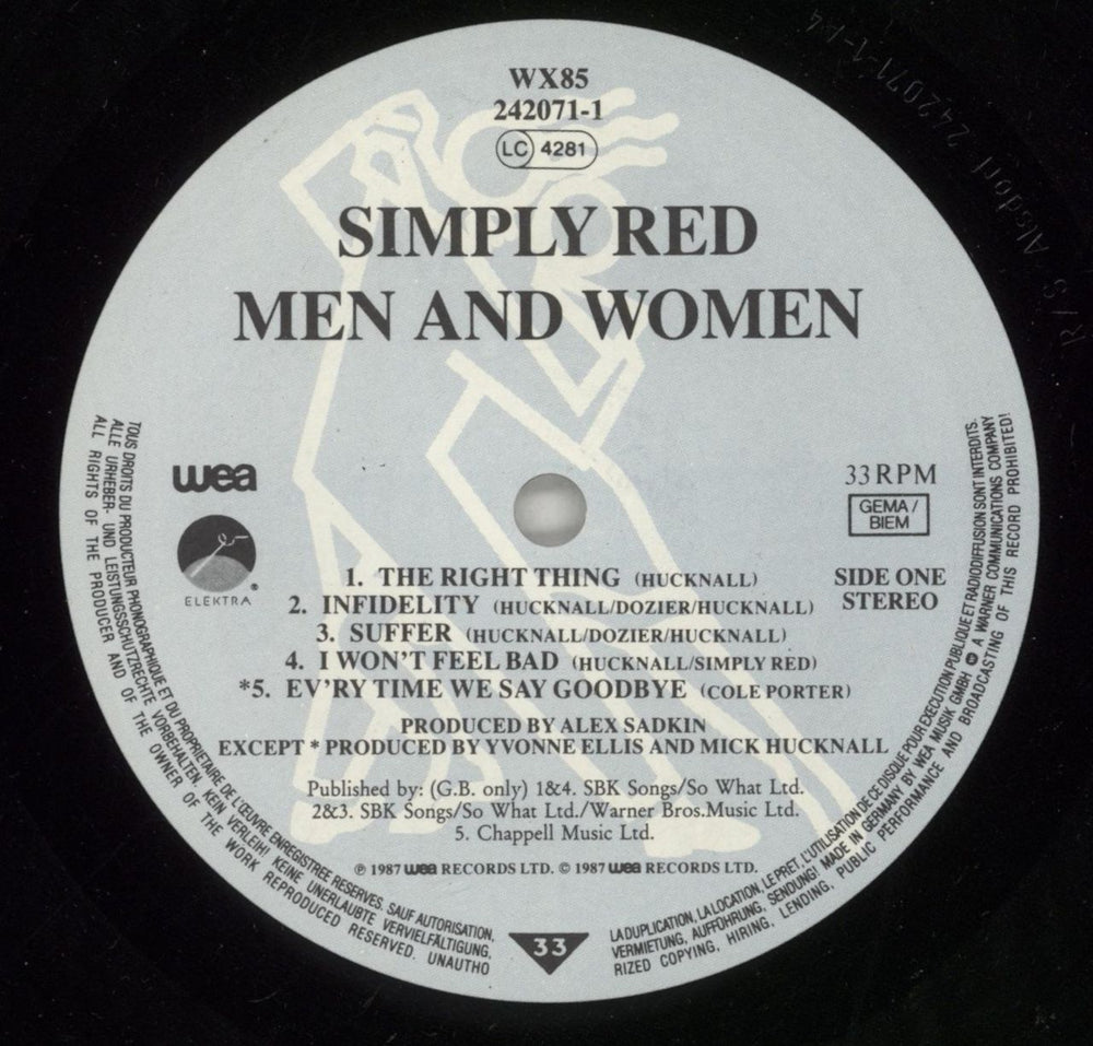 Simply Red Men And Women - 3 song Hype Stickered Sleeve UK vinyl LP album (LP record) REDLPME786723