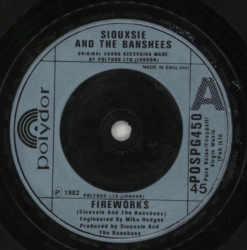 Siouxsie & The Banshees Fireworks - Fold Out Sleeve UK 7" vinyl single (7 inch record / 45) SIO07FI06907