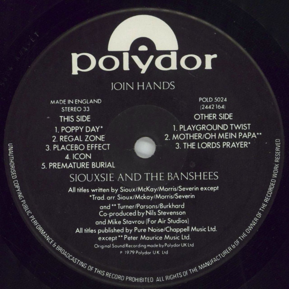 Siouxsie & The Banshees Join Hands - EX UK vinyl LP album (LP record) SIOLPJO538870