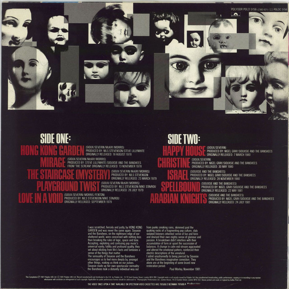 Siouxsie & The Banshees Once Upon A Time / The Singles + Insert - EX UK vinyl LP album (LP record)