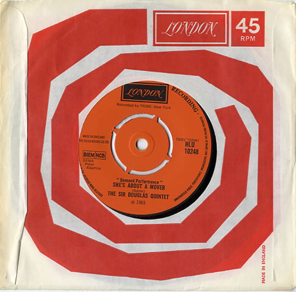 Sir Douglas Quintet She's About A Mover UK 7" vinyl single (7 inch record / 45) HLU10248