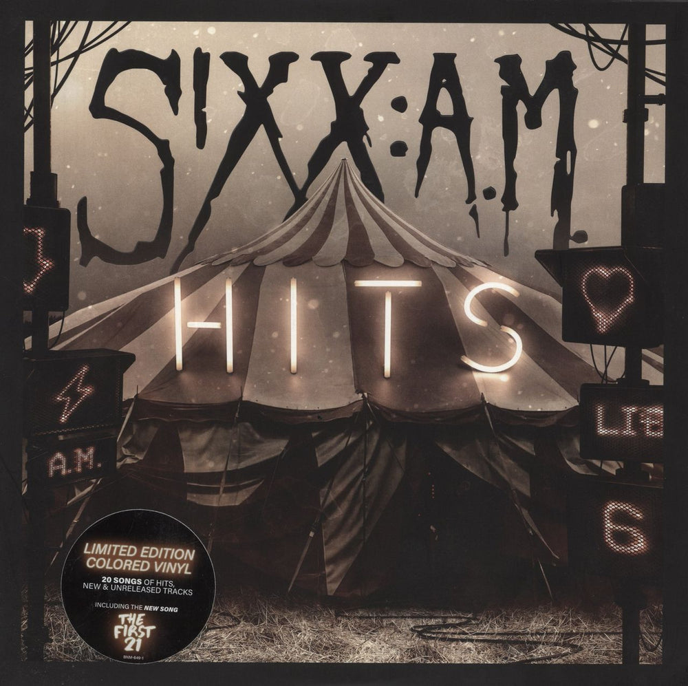 Sixx:AM Hits - Red & Black Smoke Vinyl UK 2-LP vinyl record set (Double LP Album) BNM-649-1