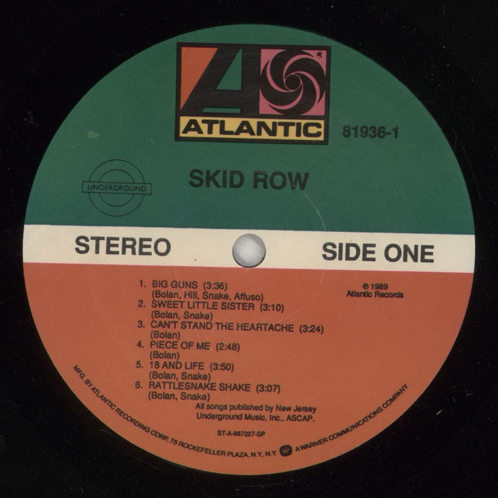 Skid Row (80s) Skid Row US vinyl LP album (LP record) SROLPSK564753