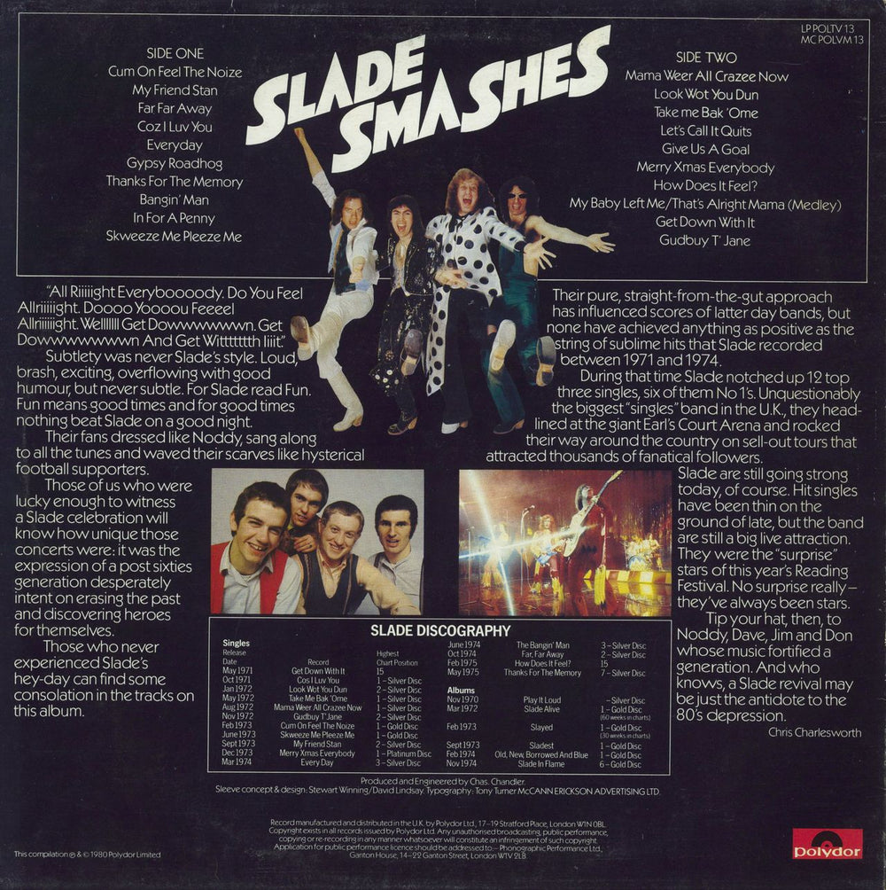 Slade Slade Smashes - matte p/s UK vinyl LP album (LP record)