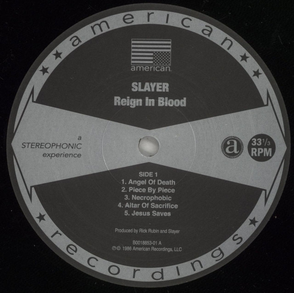 Slayer Reign In Blood - 180gram Black Vinyl US vinyl LP album (LP record) SLALPRE874200