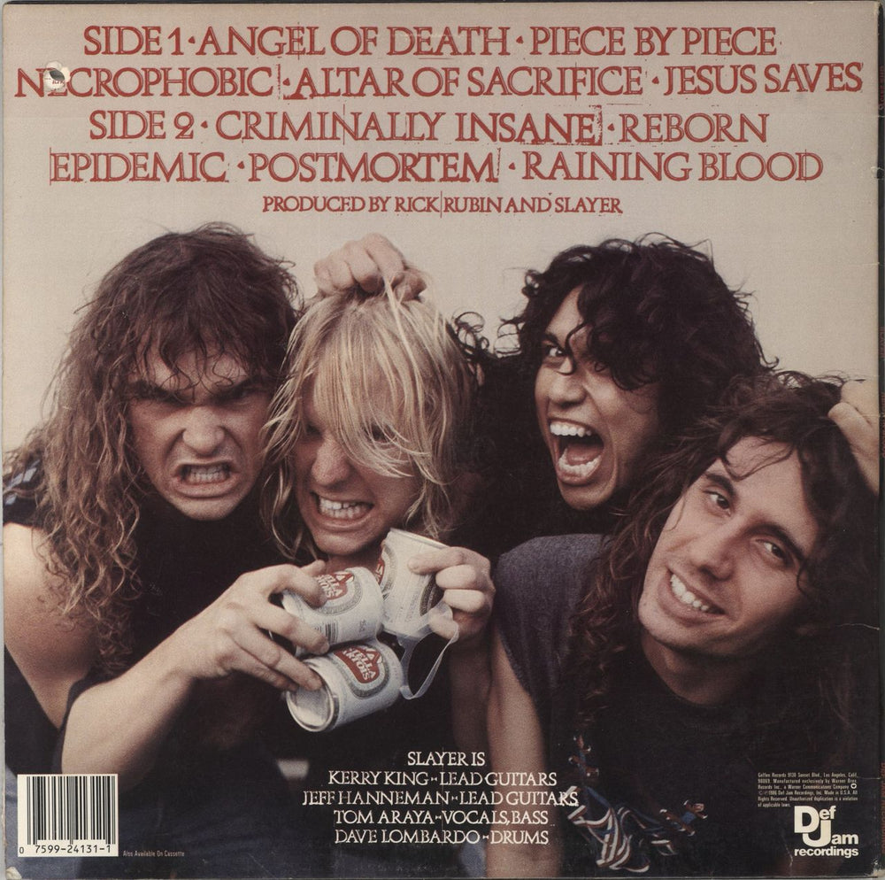 Slayer Reign In Blood US vinyl LP album (LP record) 075992413114