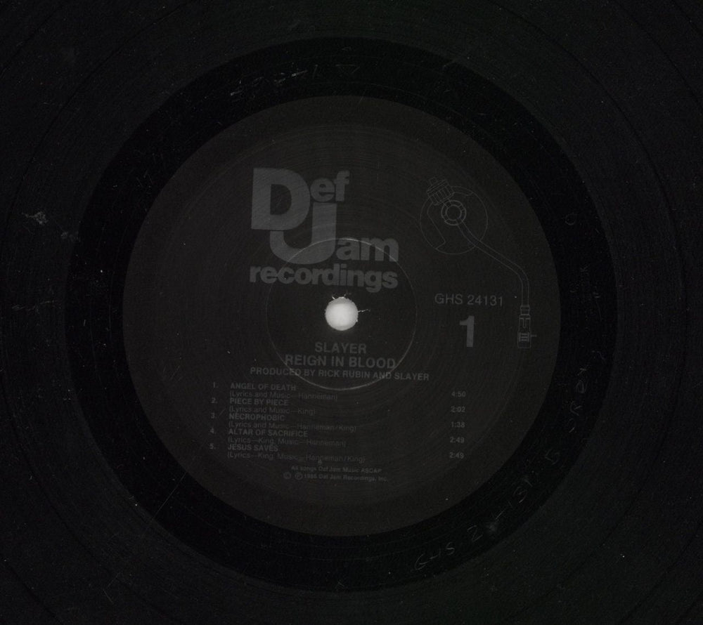 Slayer Reign In Blood US vinyl LP album (LP record) SLALPRE852898