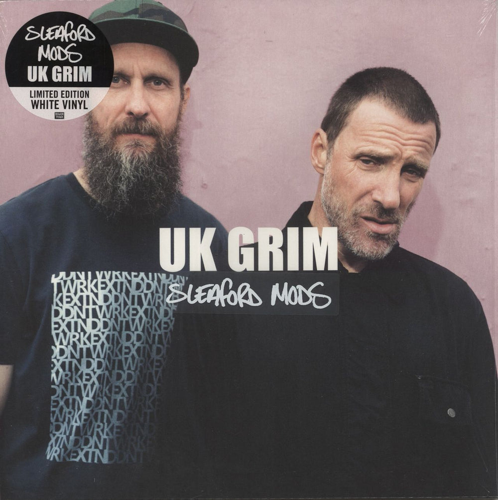 Sleaford Mods UK Grim - White Vinyl - Autographed Print UK vinyl LP album (LP record) RT0391LP