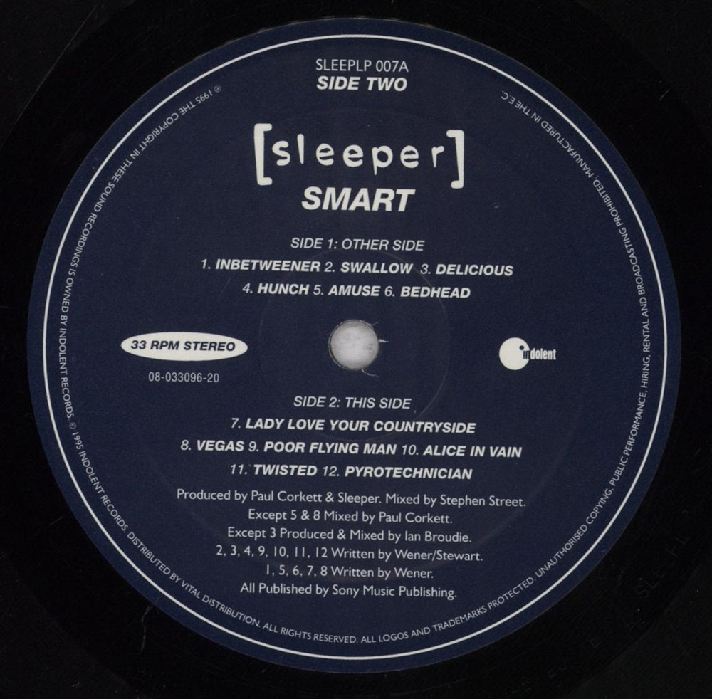 Sleeper Smart + Alice EP 7" - Stickered - EX UK vinyl LP album (LP record) SLPLPSM838205