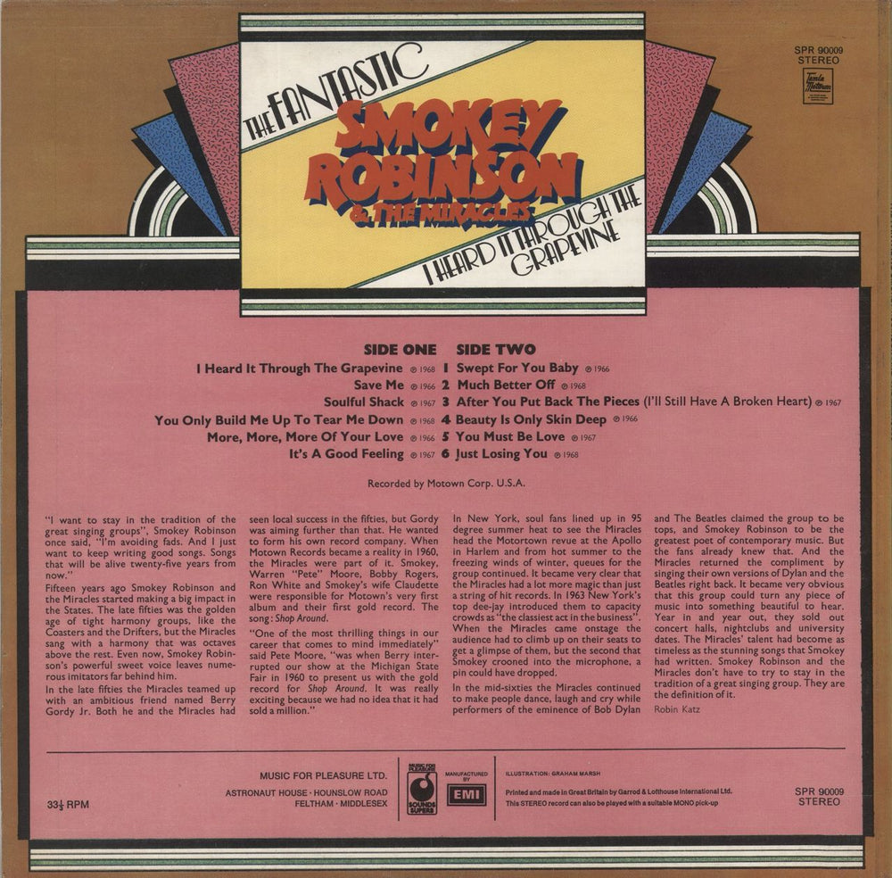 Smokey Robinson & The Miracles The Fantastic Smokey Robinson & The Miracles UK vinyl LP album (LP record)