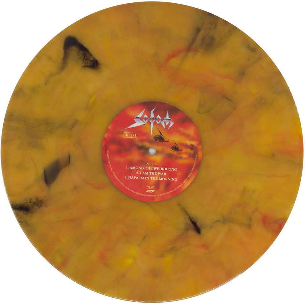 Sodom M-16 - Orange Marbled Vinyl + CD German 2-LP vinyl record set (Double LP Album) VQD2LMO861140