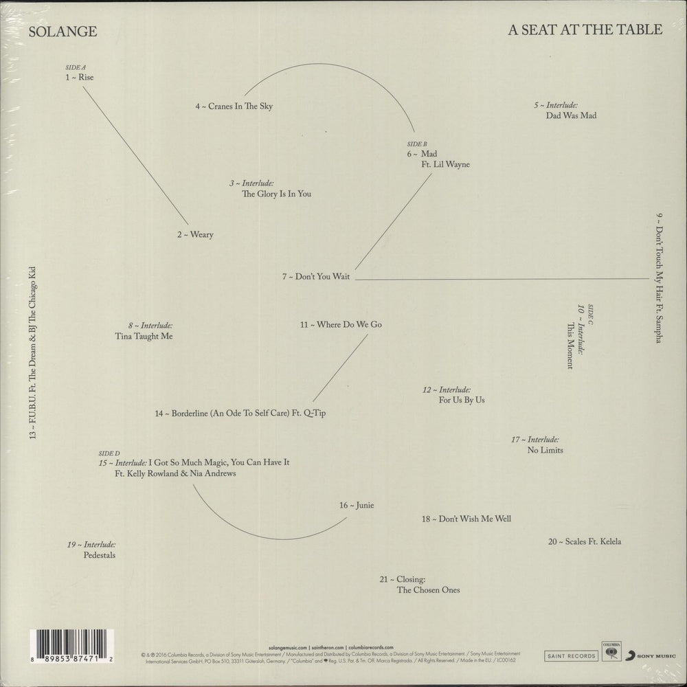 Solange Knowles A Seat At The Table - Sealed UK 2-LP vinyl record set (Double LP Album) 889853874712