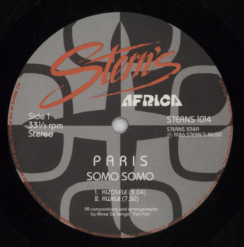 Somo Somo Paris UK vinyl LP album (LP record) X-MLPPA840156