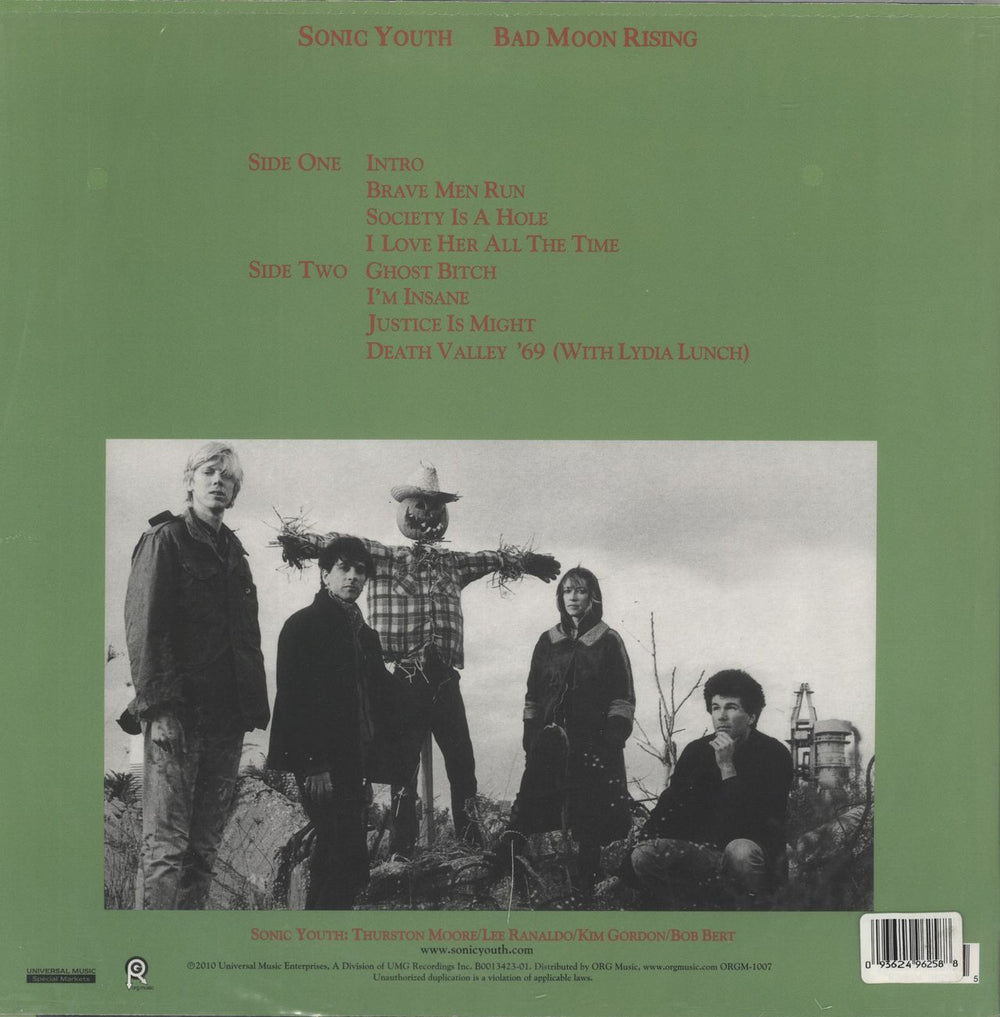 Sonic Youth Bad Moon Rising US vinyl LP album (LP record) 093624962588