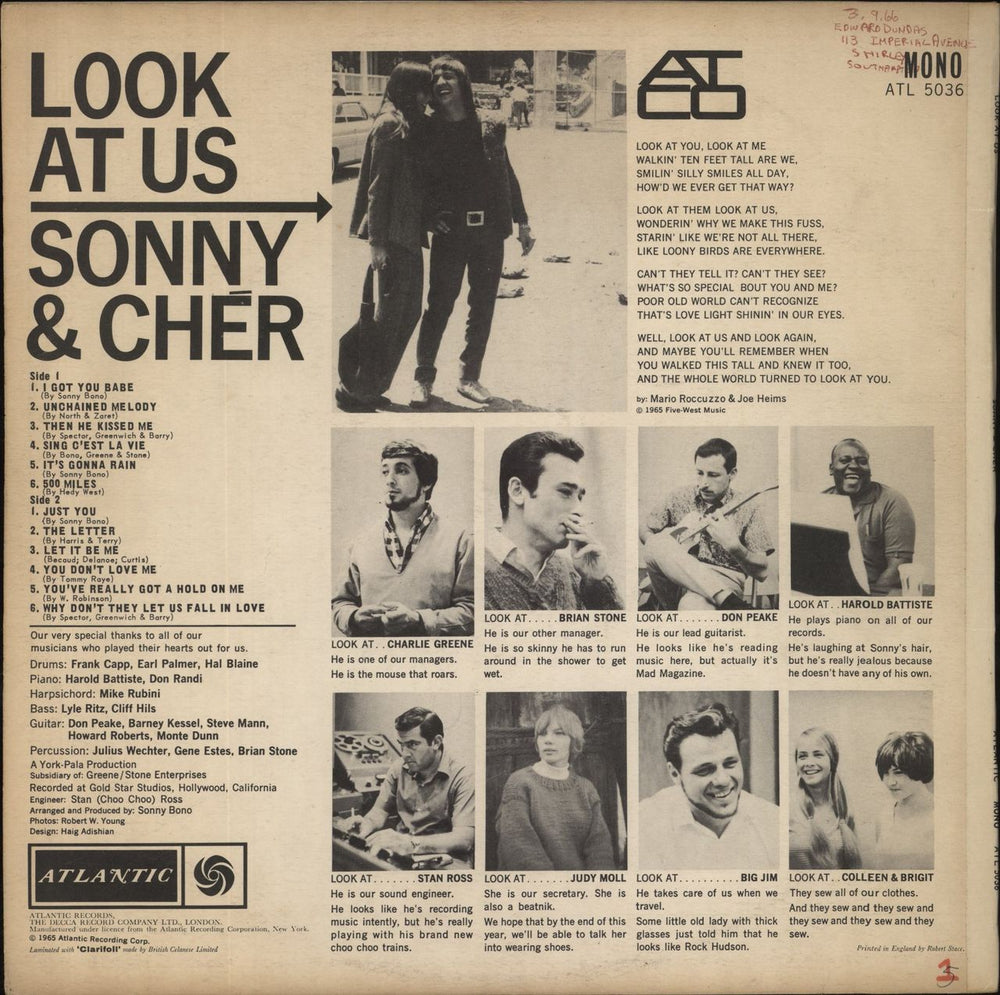 Sonny & Cher Look At Us - EX UK vinyl LP album (LP record)