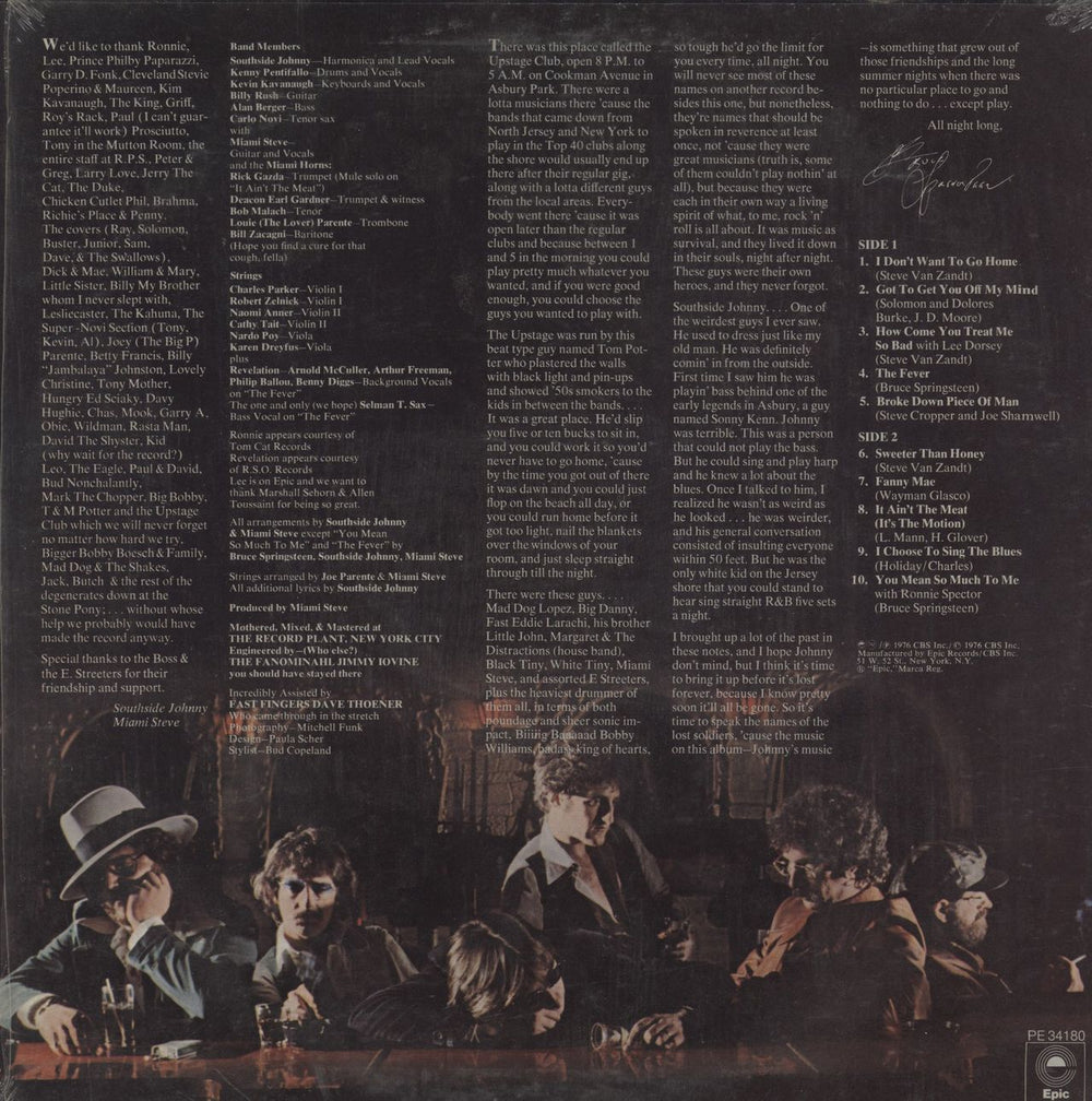 Southside Johnny & The Asbury Jukes I Don't Want To Go Home US vinyl LP album (LP record)