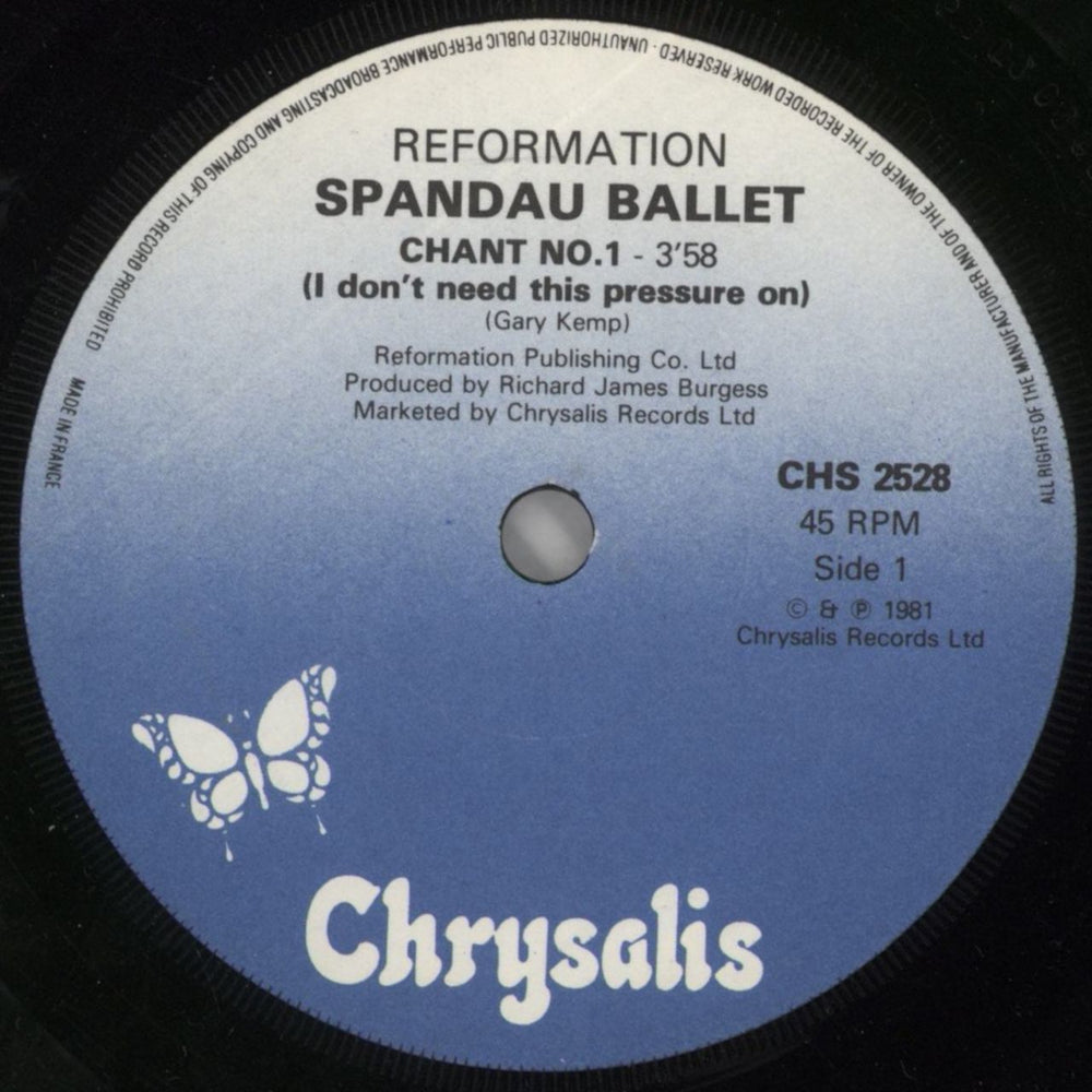 Spandau Ballet Chant No.1 - Solid UK 7" vinyl single (7 inch record / 45) SPB07CH852985