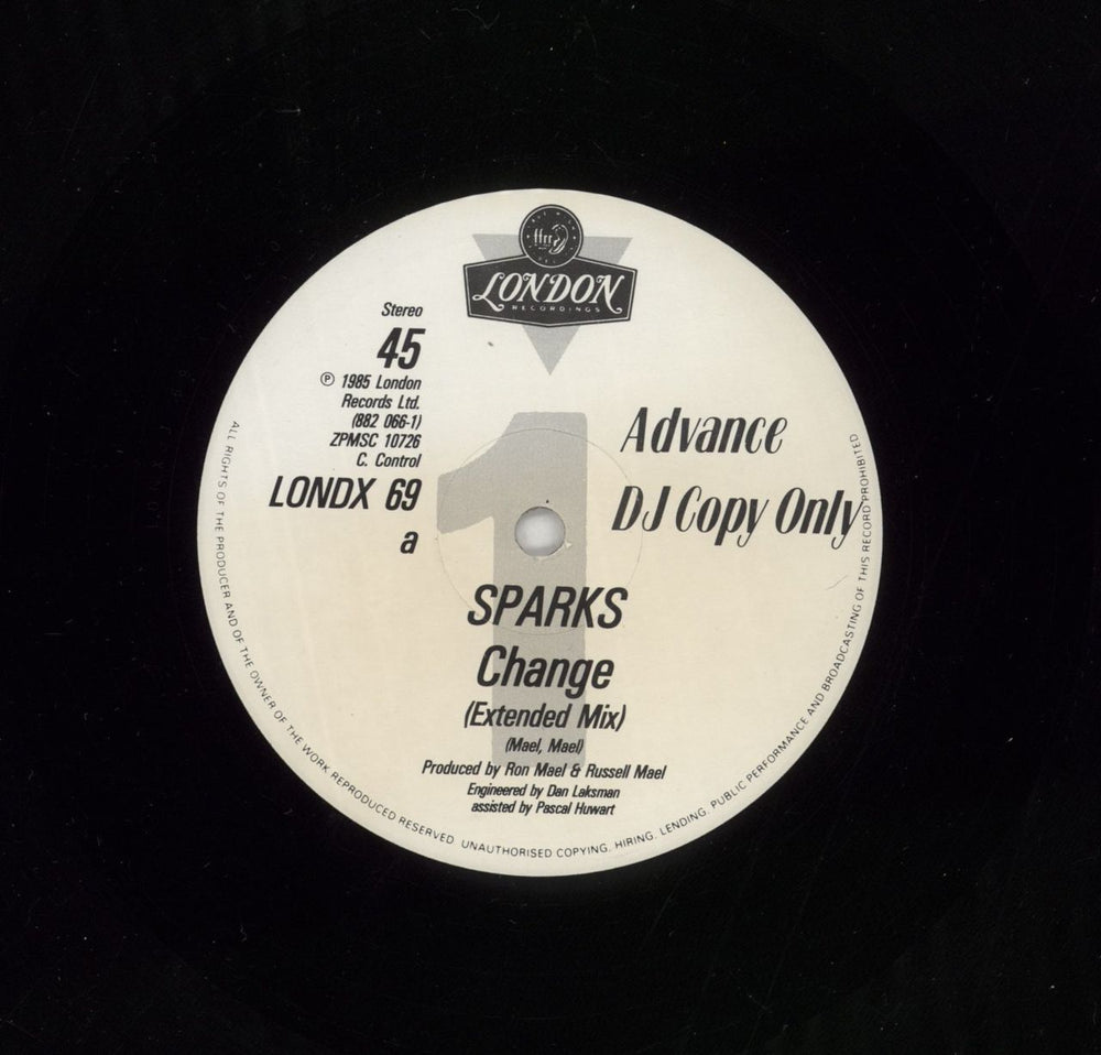 Sparks Change UK Promo 12" vinyl single (12 inch record / Maxi-single) LONDX69