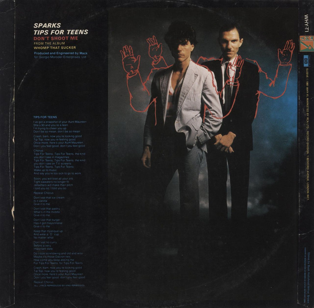 Sparks Tips For Teens UK 12" vinyl single (12 inch record / Maxi-single)
