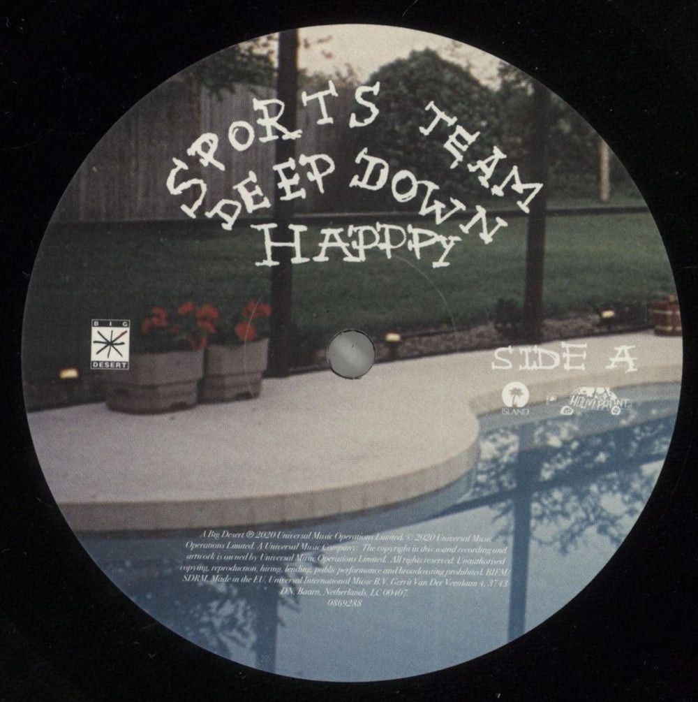 Sports Team Deep Down Happy - Autographed UK vinyl LP album (LP record) 1T3LPDE875989