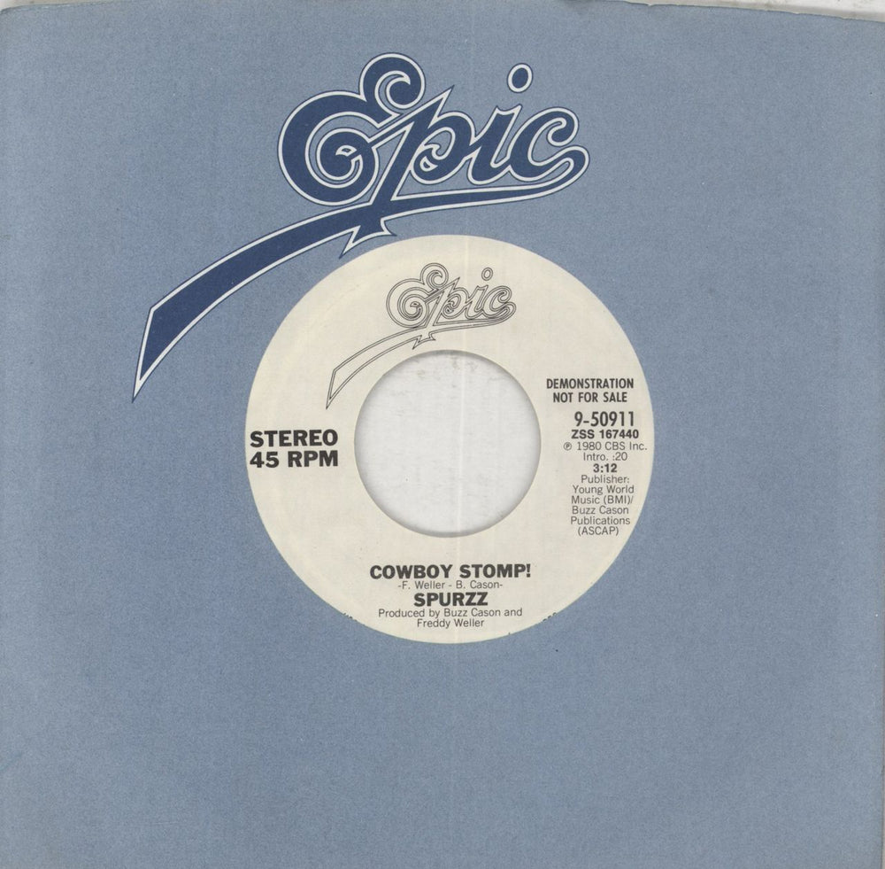 Spurzz Cowboy Stomp! US 7" vinyl single (7 inch record / 45) 9-50911