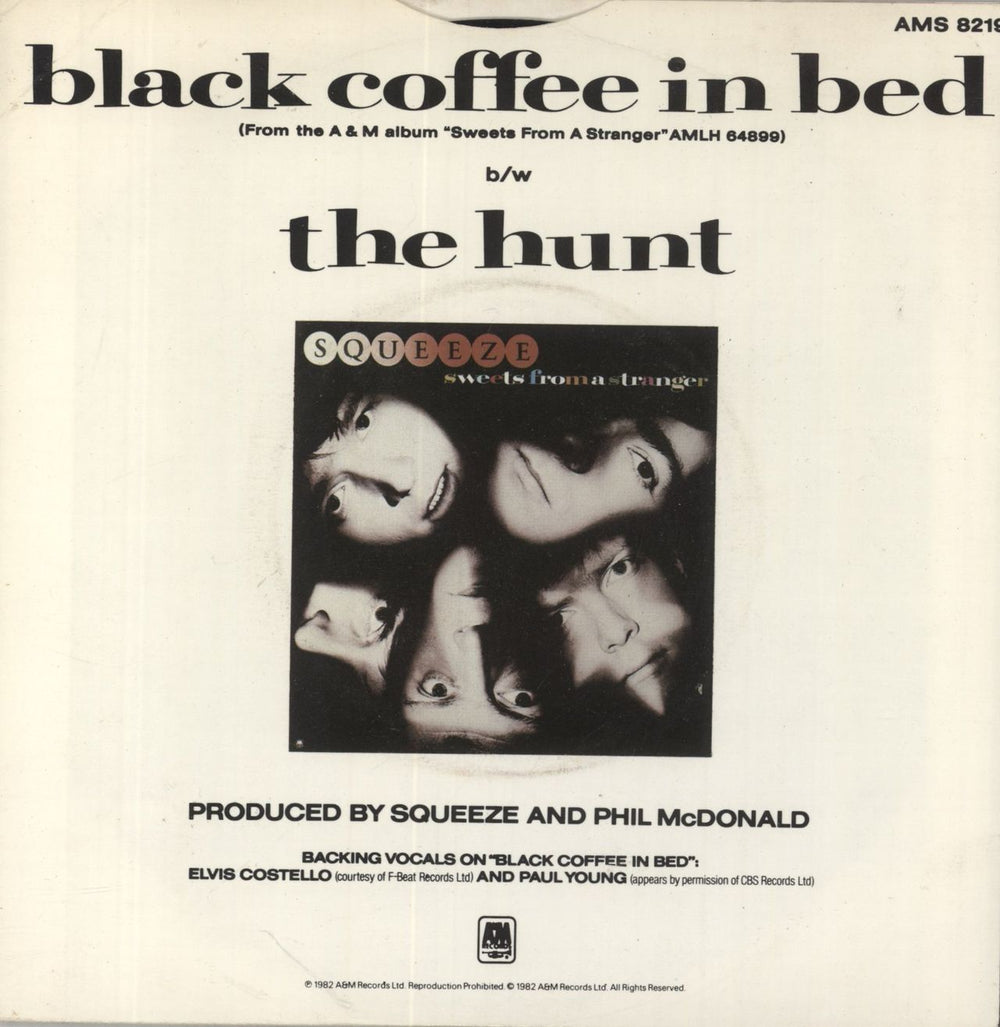 Squeeze Black Coffee In Bed + Sleeve UK 7" vinyl single (7 inch record / 45)