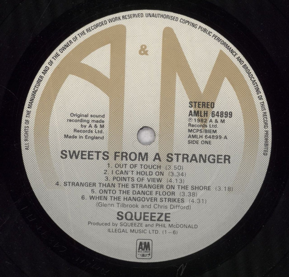 Squeeze Sweets From A Stranger - Promo Stampled UK vinyl LP album (LP record) SQULPSW840119