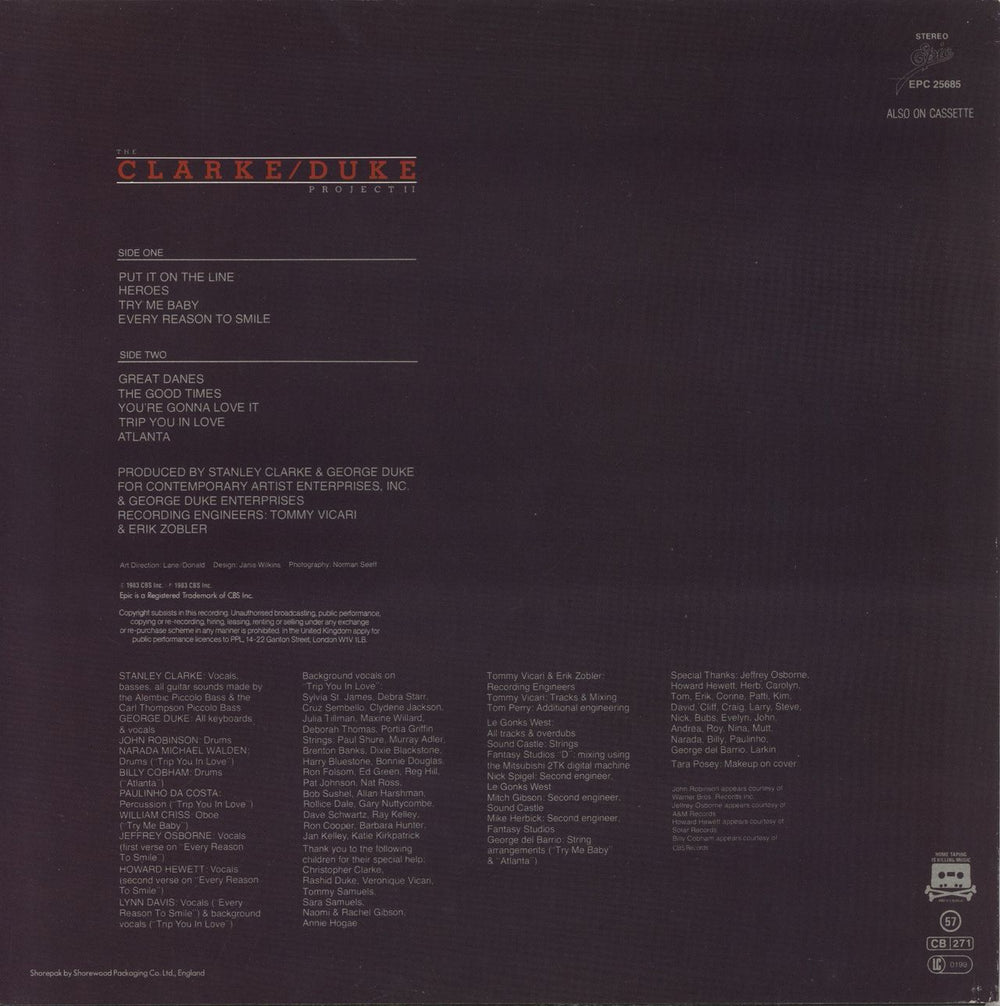 Stanley Clarke & George Duke The Clarke / Duke Project II UK vinyl LP album (LP record)