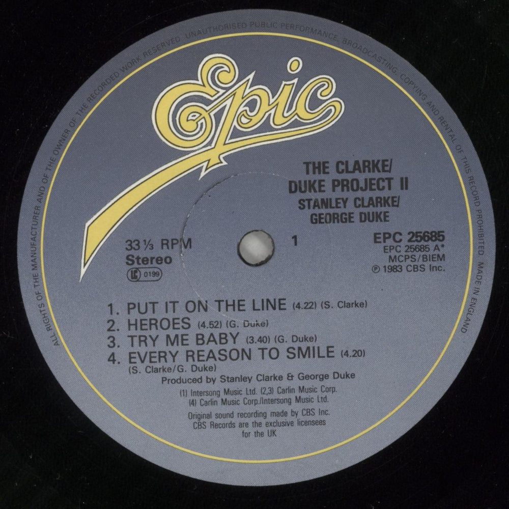 Stanley Clarke & George Duke The Clarke / Duke Project II UK vinyl LP album (LP record) DUQLPTH509704