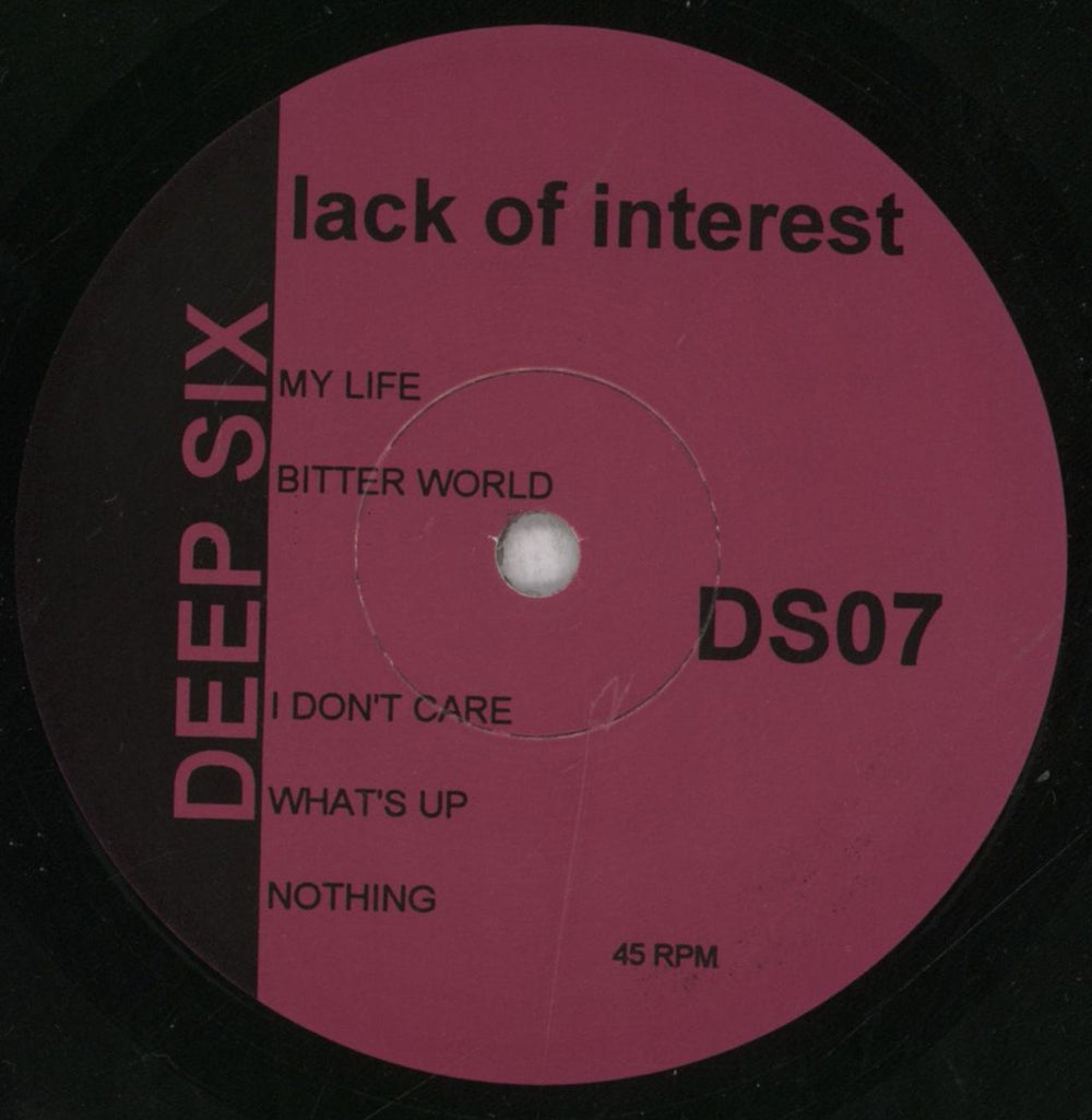 Stapled Shut Lack Of Interest / Stapled Shut US 7" vinyl single (7 inch record / 45) 67H07LA837654